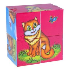 Кубики (4 куб) "Пушистики" Гелий