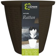 Кашпо InGreen Rattan ING6212, 18.5х18.6 см горький шоколад