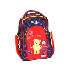 DeVente Ранец Basic Мишка Ted, синий/красный