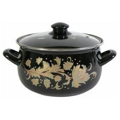 Кастрюля Интерос Винтаж, 2.1 л, черный/золото