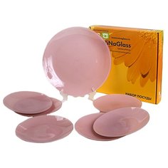 NinaGlass Набор тарелок Палитра 85-125 7 шт. розовый