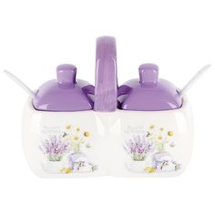 Банка 2-х секционная для специй Лаванда 250мл Коралл