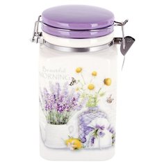 Банка с клипсой для сыпучих продуктов Лаванда 1100мл Коралл