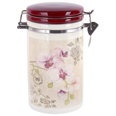 Банка с клипсой для сыпучих продуктов Орхидея 1000мл Коралл