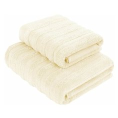 Набор махровых полотенец Verossa коллекция "Stripe" цвет "Экрю" 2 предмета (70x140 см - 1 шт, 50x90 см - 1 шт)
