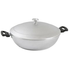 Сотейник Kukmara с303, 30 см, с крышкой, съемная ручка, серебристый