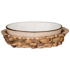 БЛЮДО ДЛЯ ЗАПЕКАНИЯ В ПЛЕТЕНОЙ КОРЗИНЕ BRONCO NATURE 26*17*6,5 СМ 800 МЛ К