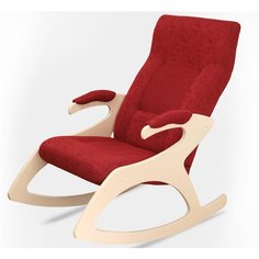 Кресло- качалка Монти ткань бордо, каркас дуб шампань Мебелик