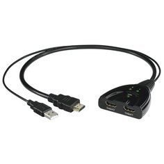 Адаптер Hama Распределитель H-121776 00121776 HDMI USB 0.07 м, черный