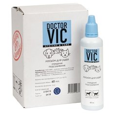 Doctor VIC Лосьон для ушей для кошек и собак, подсушивающий Doctor VIC, 60мл