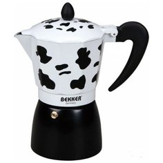 Гейзерная кофеварка Bekker BK-9355 (450 мл), черный/белый