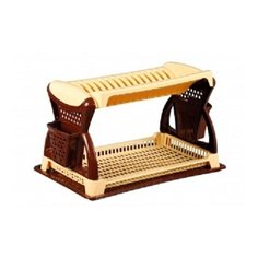 065 Сушилка для посуды двухъярусная цвет бежевый/коричневый 480х305х290 Elfplast