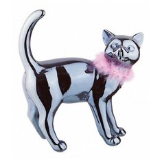 Статуэтка Lefard Кошка, 17 см серебристый