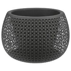 Кашпо IDEA (М-Пластика) Пирула со вставкой 29 x 29 x 20 см графитовый