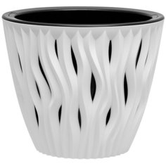 Кашпо "Вдохновение" 7,5л белый-чёрный BMC
