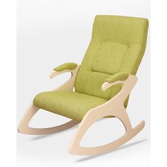 Кресло- качалка Монти ткань лайм, каркас дуб шампань Мебелик