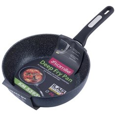 Сотейник 26 см Kamille KM-5393MR (Ø26х8 см) с покрытием чёрный мрамор из литого алюминия