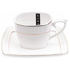 Чайная пара Коралл Снежная королева, 240 мл, белый