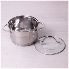 Кастрюля 2,1 л из нержавеющей стали с крышкой и 7-слойным дном Kamille KM-4717S (Ø16х10.5см)