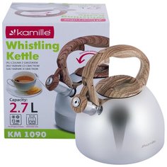 Чайник 2,7 л со свистком, из нержавеющей стали Kamille KM-1090