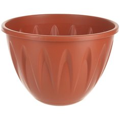 Кашпо подвесное Idea "Алиция", с поддоном, цвет: терракотовый, диаметр 25 см