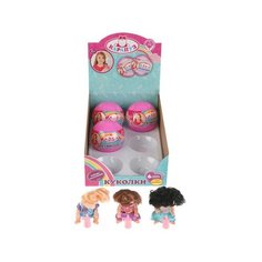278750 кукла ТМ карапуз 13CМ, 6 видов платьев, С аксессуарами, В розовом шаре, SIM001-RU