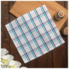 Полотенце вафельное Пальмира 070 30х30 см, синий, хлопок 100%, 200г/м2 4777527 Belezza