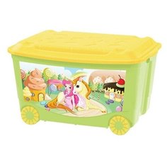 Ящик для игрушек на колесах 580х390х335 ММ С аппликацией В ассортим. Бытпласт