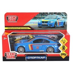 309188 Машина металл свет-звук спорткар 14,5 см, двери, инерц, син, кор Технопарк в кор.48шт