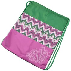 BG Berlin Мешок для обуви Модный зигзаг, 37х47 см, зеленый/розовый