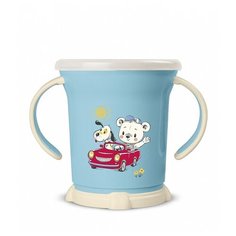 Чашка Пластишка для сухих завтраков с декором, голубой