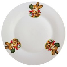 Тарелка десертная 20 см. Кролик с морковкой, Korall, ZHL-1245 Коралл