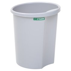 Корзина для бумаг, 12 литров, цельная, серая Стамм