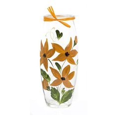 Ваза с ручной росписью "Оранжевые цветы" 23,5 см Волшебная Страна