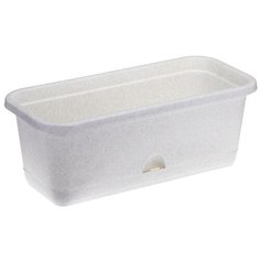 Ящик IDEA (М-Пластика) с поддоном балконный 40 х 18.5 х 15 см мраморный