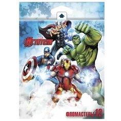 Фломастеры Hatber 12 цветов MARVEL "Мстители"