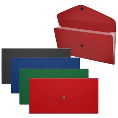 Папка-конверт на кнопке Erich Krause пластиковая, с отделениями, Matt Classic, непрозрачная, Travel (50299)