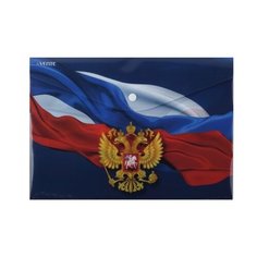DeVente Папка-конверт с рисунком на кнопке А4, пластик Герб России