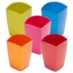 Подставка-стакан Стамм "Люкс. Gloss", пластик, квадратный, ассорти, цена за штуку, 221765