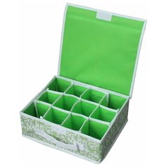 Коробка для хран. Нижнего белья С крышкой 28*23*10 CM (12 ячеек 7*7 СМ) (1/48)"рыжий КОТ" NWH-1