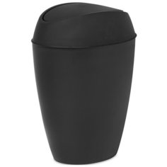 Корзина для мусора с крышкой Twirla 9 л, 22x36x26 см, материал полипропилен, цвет черный, Umbra, 1012978-040