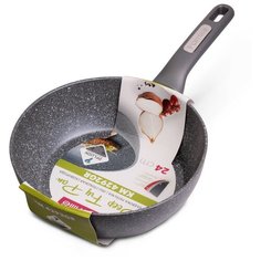 Сотейник 24 см с мраморным покрытием из кованного алюминия Kamille KM-4292GR (Ø24х7,5 см)