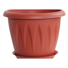 Кашпо Алиция D180мм 2л с поддоном_ТерракотовыйМ 3066 (пластик) Idea (М Пластика)