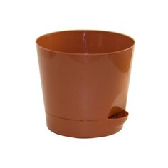 Кашпо Ника D180мм 2,7л с прикорневым поливом_ТерракотовыйМ 3073 (пластик) Idea (М Пластика)