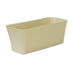 Балконный ящик Ротанг 400_белый ротангМ 3225 (пластик) Idea (М Пластика)