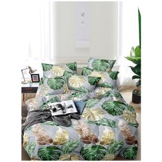 Постельное белье Simple House "Клер" евро на молнии Наволочка 50х70 см 2 шт Простынь 240х215 см Пододеяльник 200х215 см