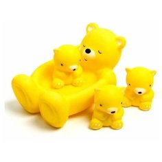 Крошка Я Набор для ванной "Мишки": мыльница, игрушки 3 шт, желтый