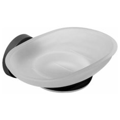 HAIBA Мыльница навесная матовое стекло black в блистерной упаковке