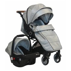 Прогулочная коляска Farfello Bino Angel Comfort (с автокреслом), серебристый