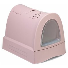 IMAC Закрытый туалет для кошки с выдвижным лотком (40х56х42см), Imac Zuma, розовый